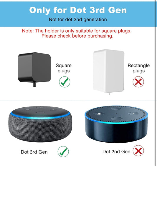 Wandhalterung für Alexa Dot (3. Generation) mit integriertem Kabelmanagement